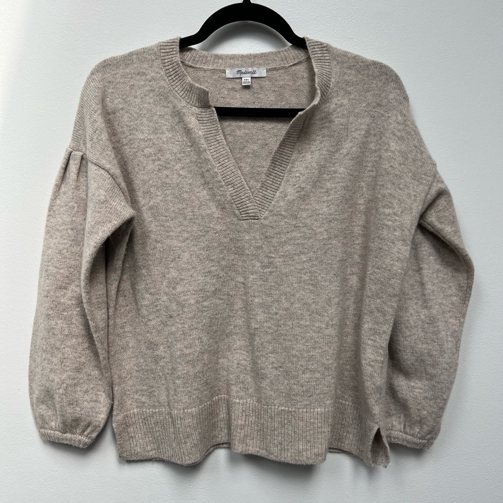 Madewell Wiltshire V Neck Wool Blend Pullover Sweater